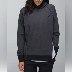 Lululemon Om & Roam Pullover Hoodie Sweatshirt Heathered Black Size 6 EUC